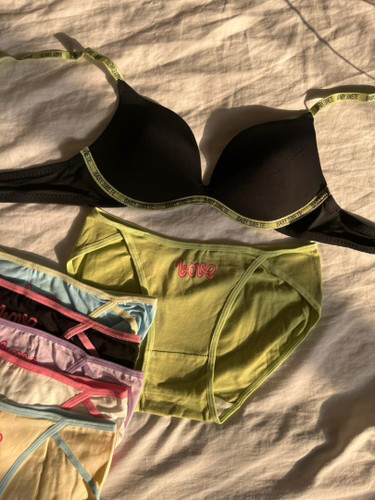 سوتین تک مشکی با نوار سبز